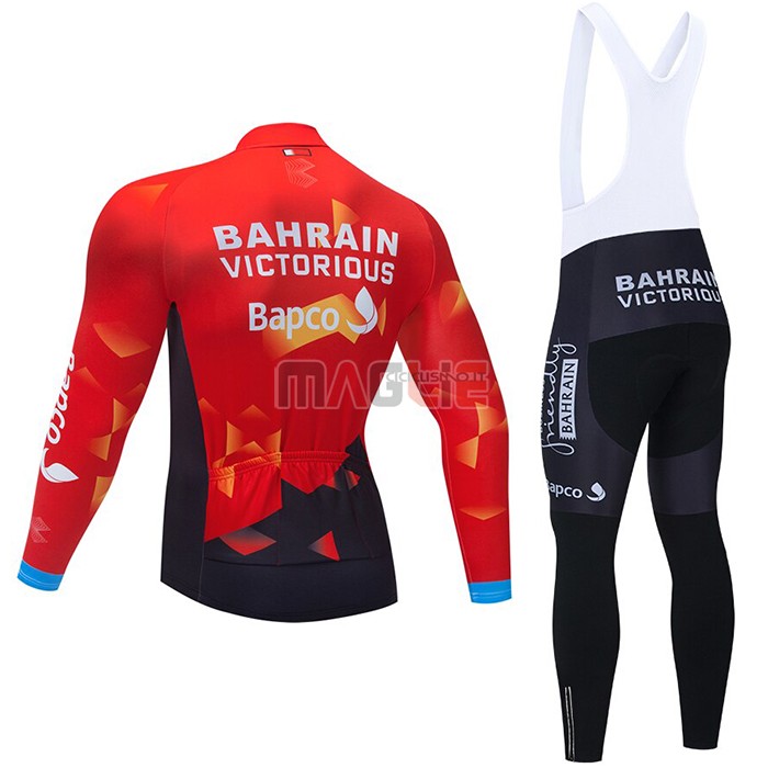 Maglia Bahrain Victorious Manica Lunga 2021 Rosso - Clicca l'immagine per chiudere